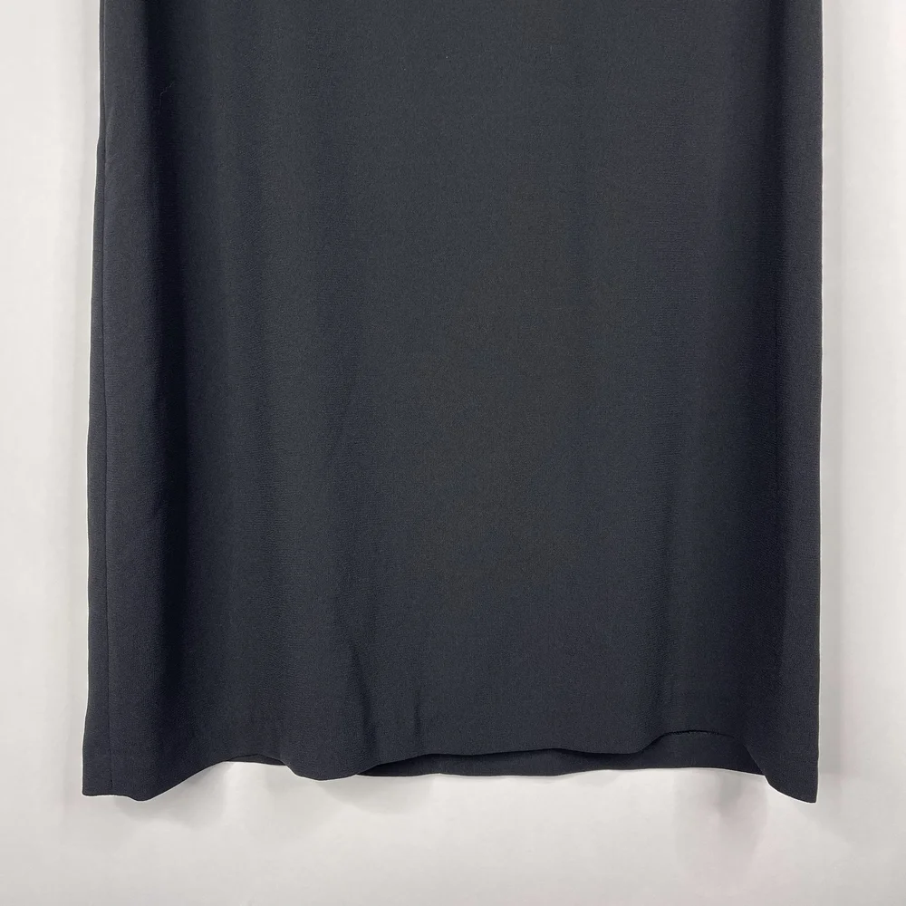 ZARA Plunge Choker Shift Dress Medium Black V-Neck Short Sleeve Back Zip #7289 - Picture 8 of 16